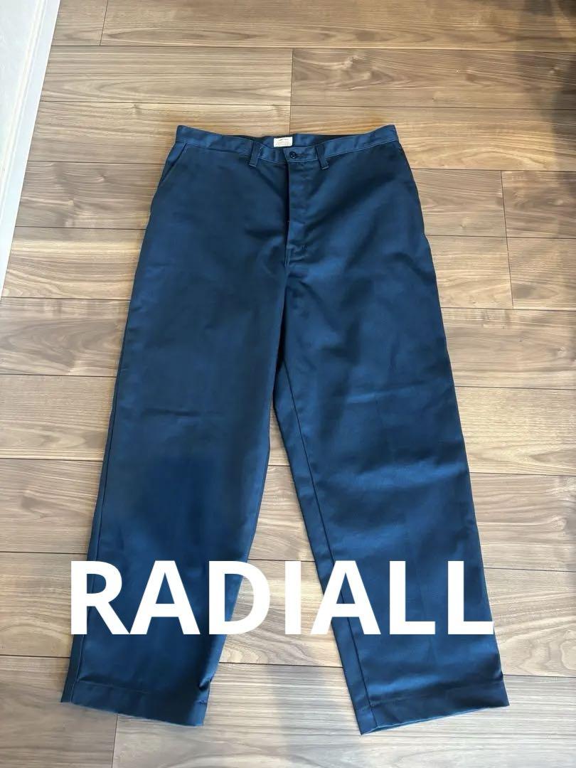 RADIALL CNQ WIDE TAPERED FIT PANTS L Navy