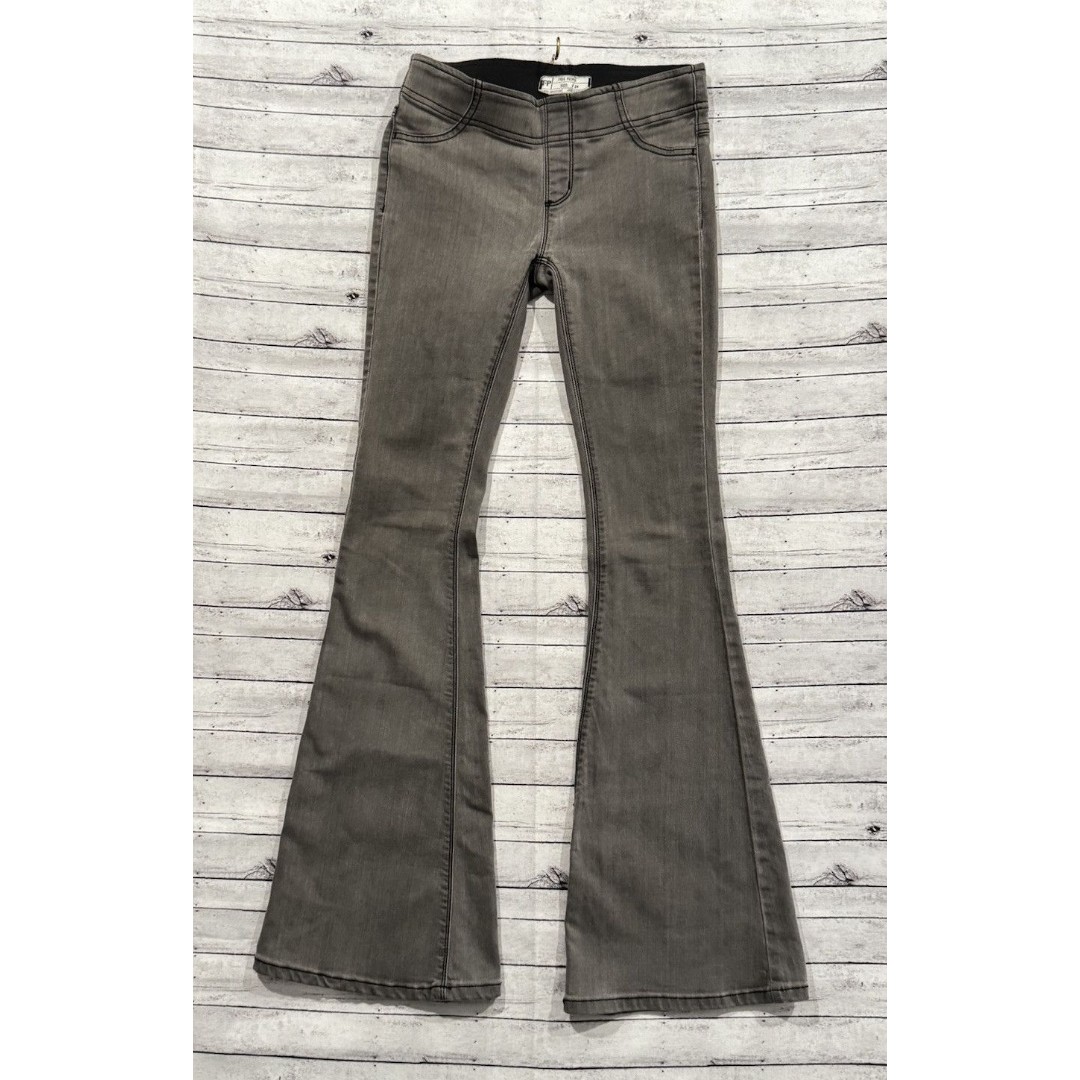 Free People Womens Jeans Sz 24 Gray Flare Leg Bell Bottom Stretch 61855-16515125