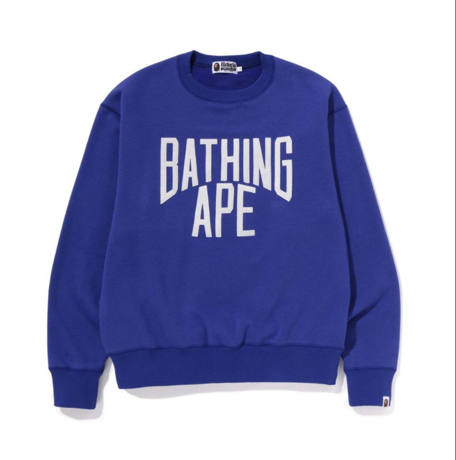 A BATHING APE Bape Smooth NYC Logo Relaxed Fit ROYAL BLUE Crewneck Sweater