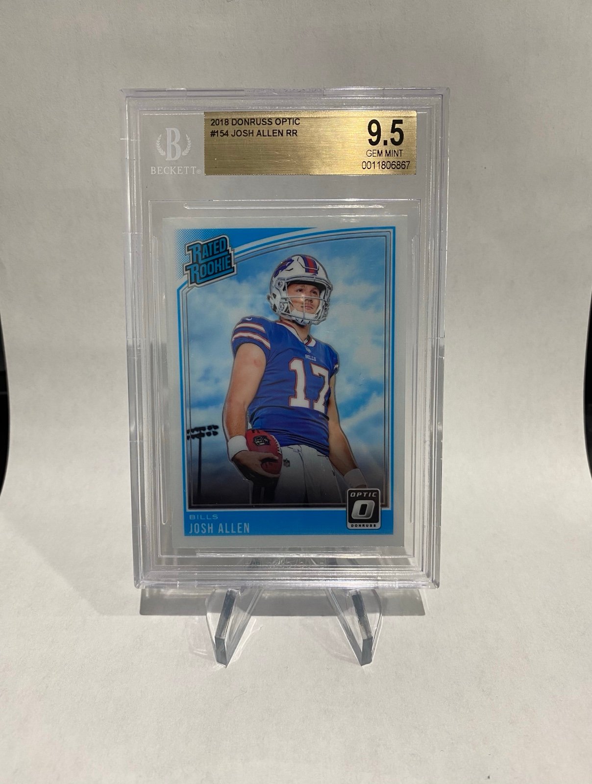 2018 Donruss Optic Josh Allen Rated Rookie BGS 9.5 Buffalo Bills