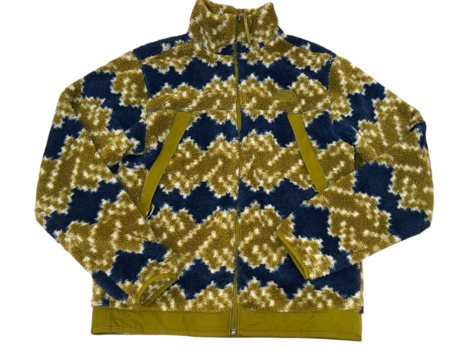 Mens The North Face Full Zip Campshire Mountain Geo Print Sulpher Moss Fleece S