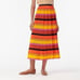 NWT J CREW Red Orange Pleated Stripe Midi Skirt