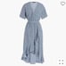 J.Crew floral V-Neck High Low Ruffle Hem midi Dress Sz XS