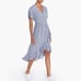 J.Crew floral V-Neck High Low Ruffle Hem midi Dress Sz XS