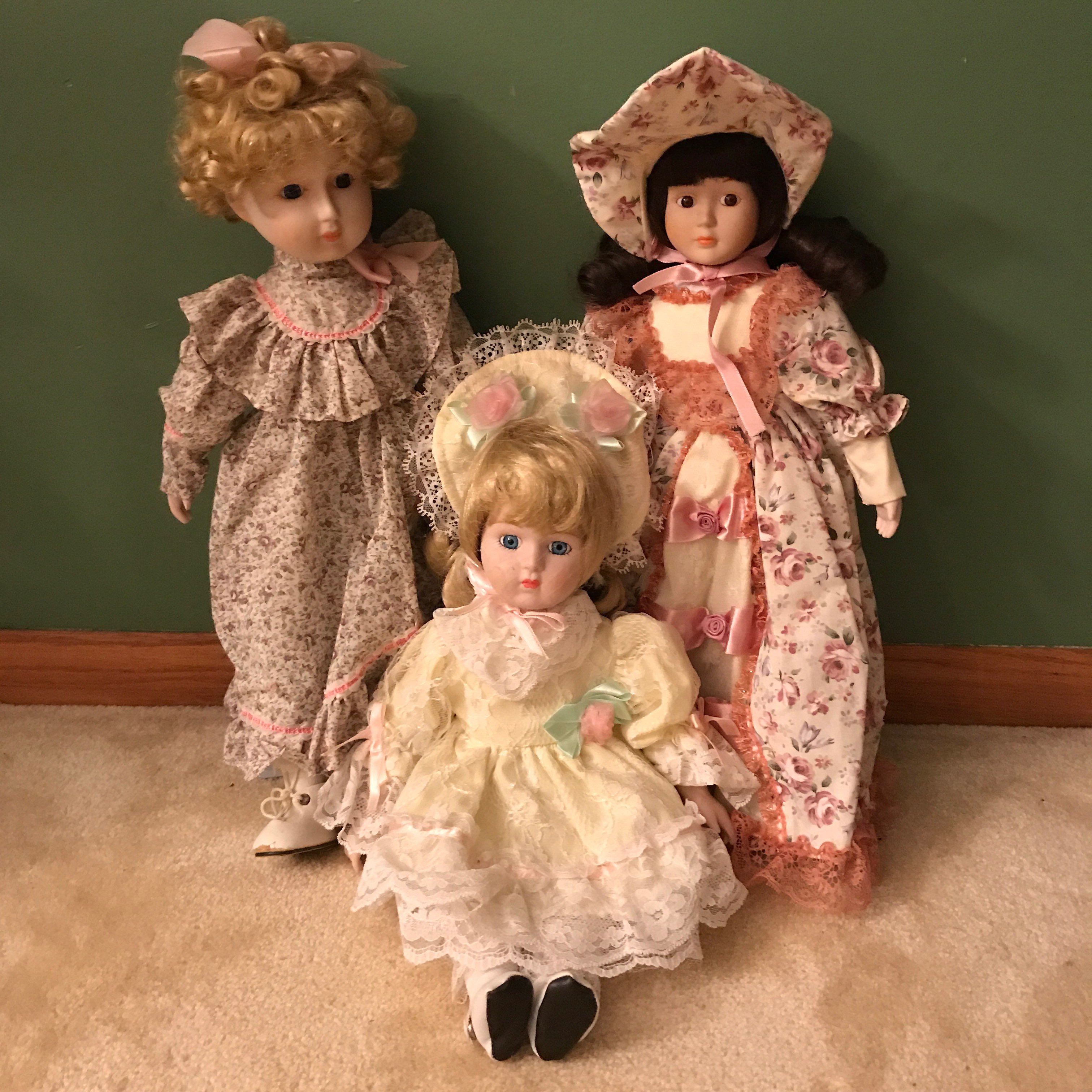 3 Porcelain Dolls