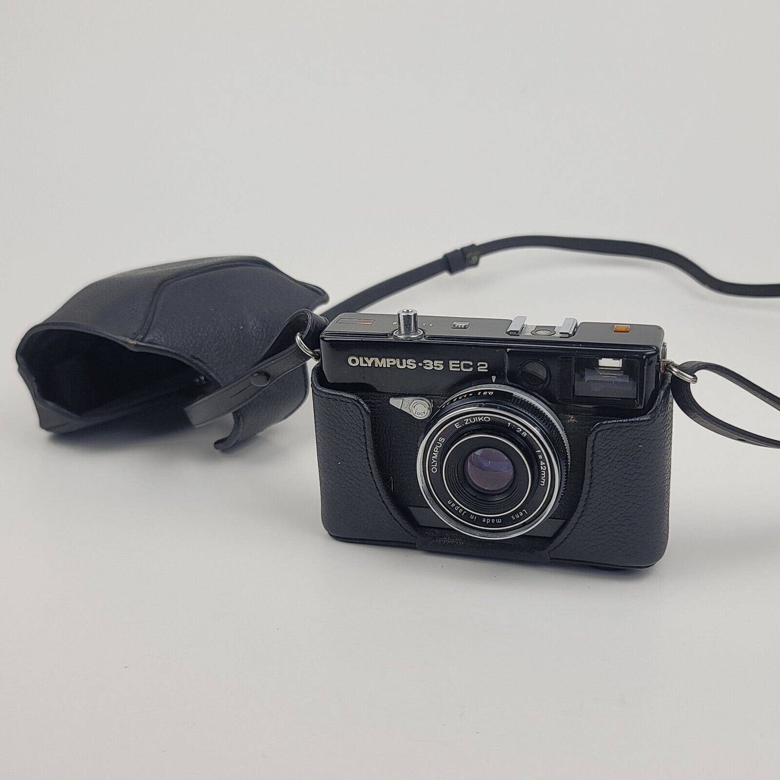 Vintage Olympus - 35 EC2 35mm Film Camera f=42mm 2.8 w/ Case & Strap -UNTESTED