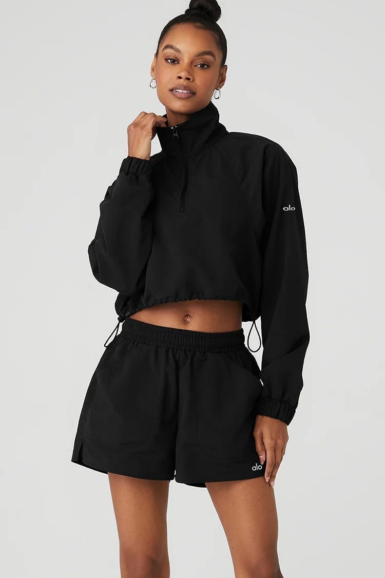 Alo Yoga Cropped 1/4 Zip Alumni Pullover XS