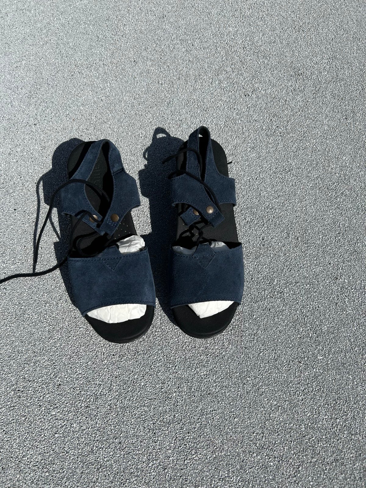 Sanita brand blue suede sandals