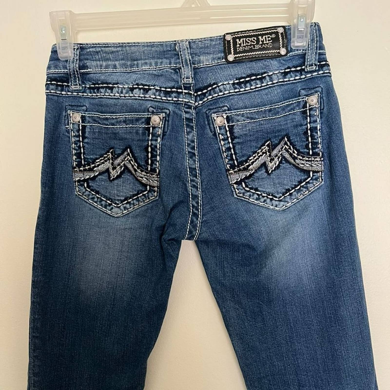 Miss Me Denim Brand Sunny Signature Boot Jeans Women Size 27 Style JD12028