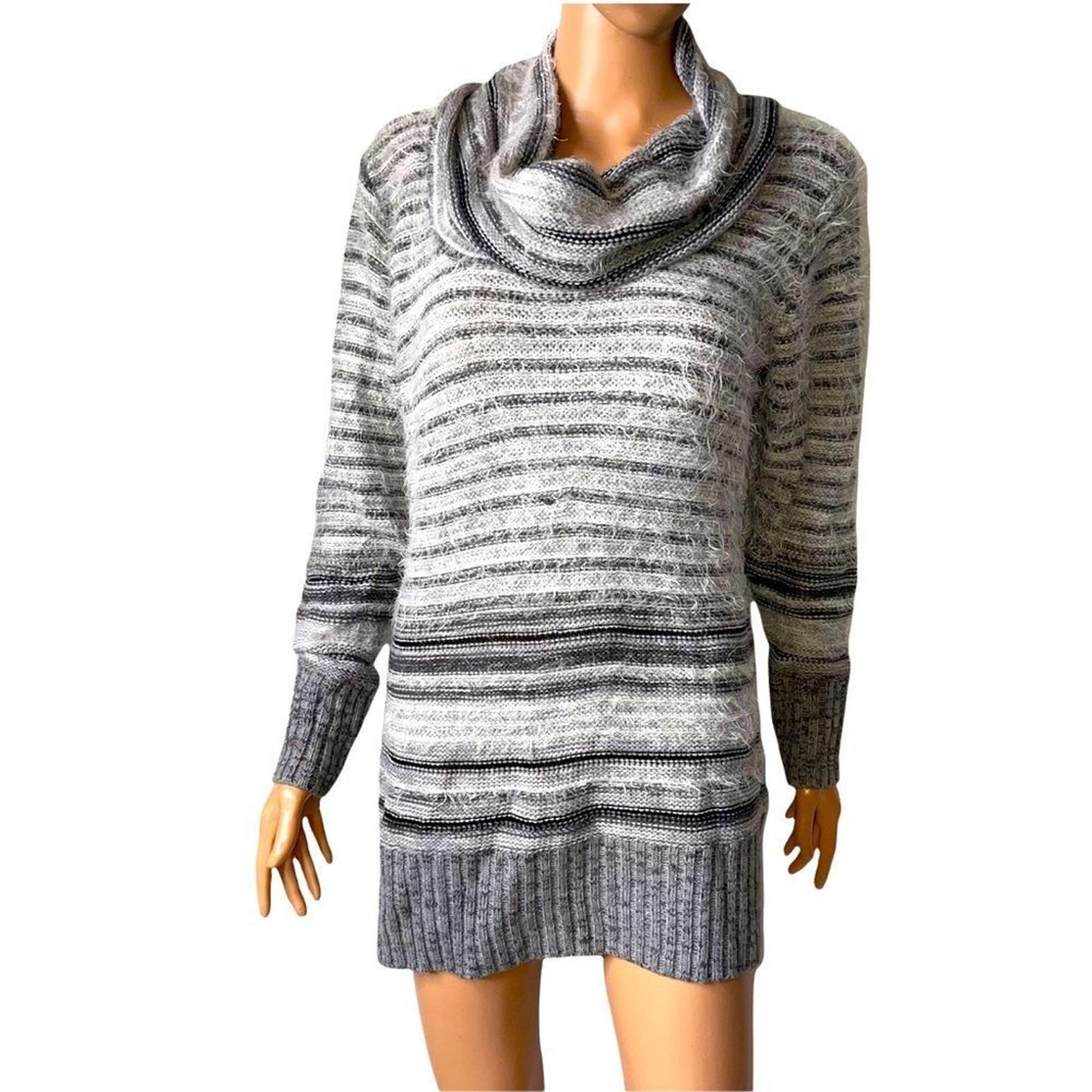 United States Sweater gray/black long turtleneck sweater/sweater dress casual MD
