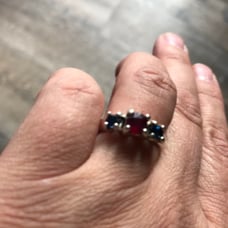 Ruby and sapphire ring