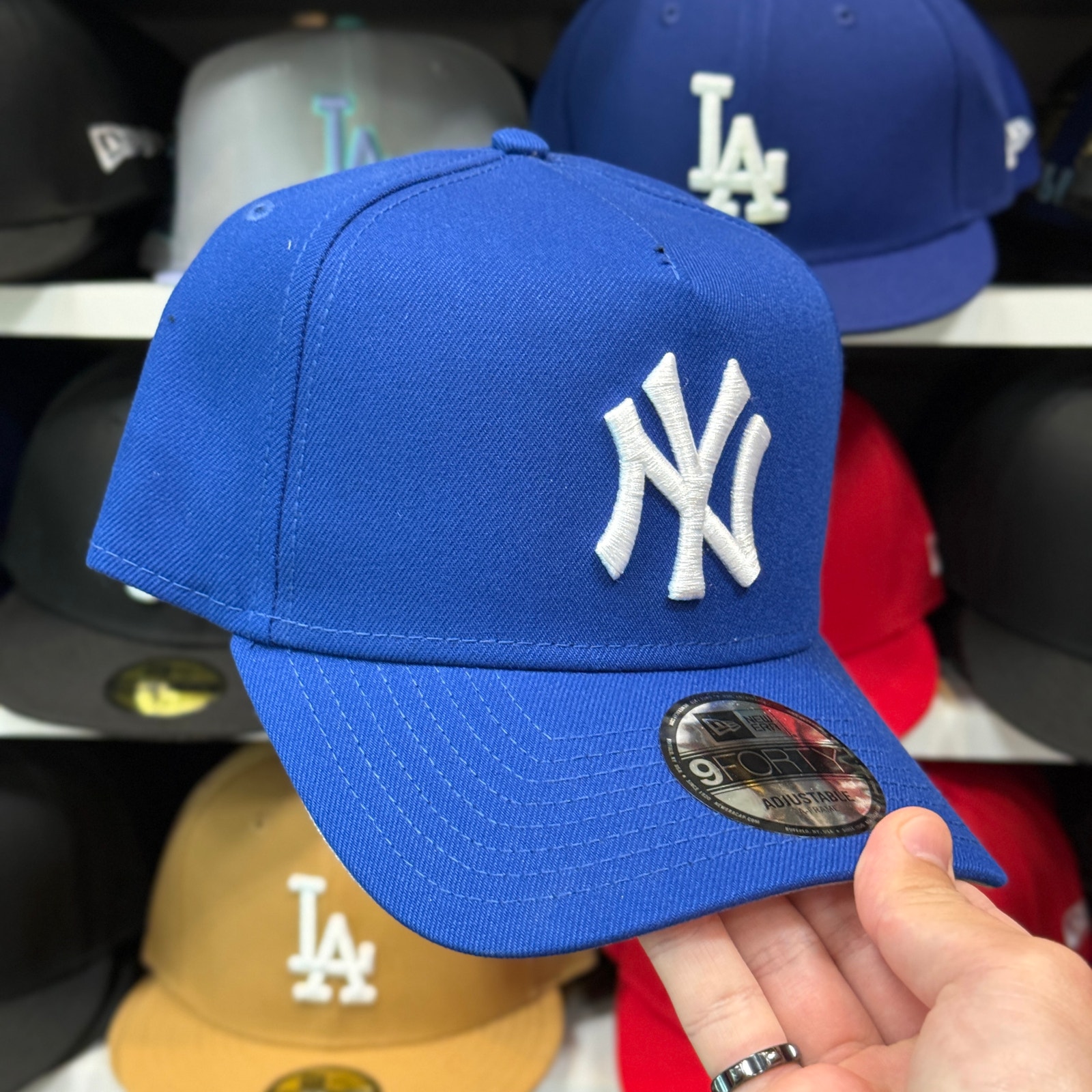 New Era A-Frame Yankees 9FORTY Snapback Hat Blue