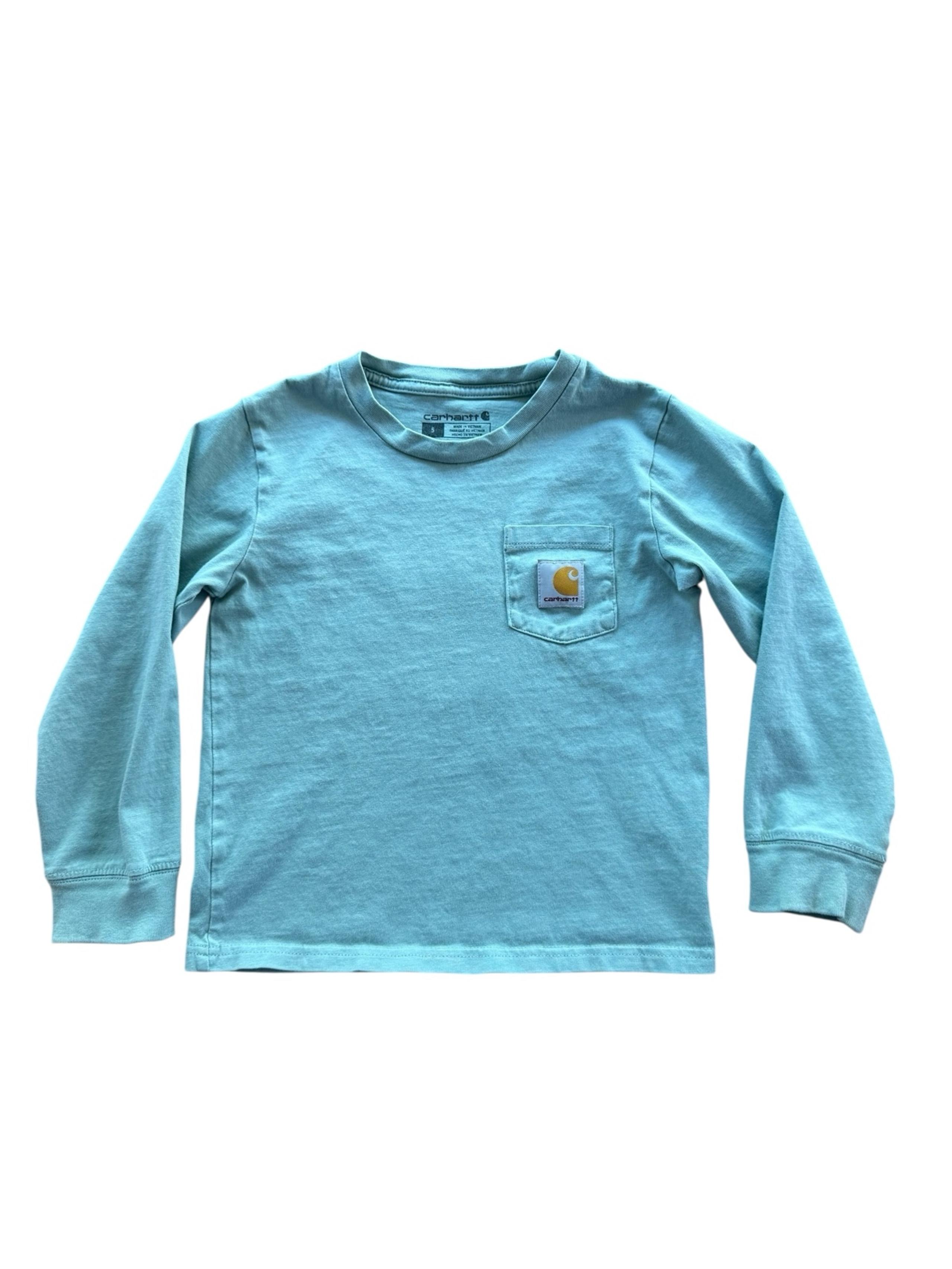 Carhartt Kids Boys Bear Logo Long Sleeve Pocket Shirt Size 5