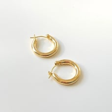 14k Gold Plated 20MM Hoop Earrings, Gold Earring Hoops, Thick Gold Hoops, Minima