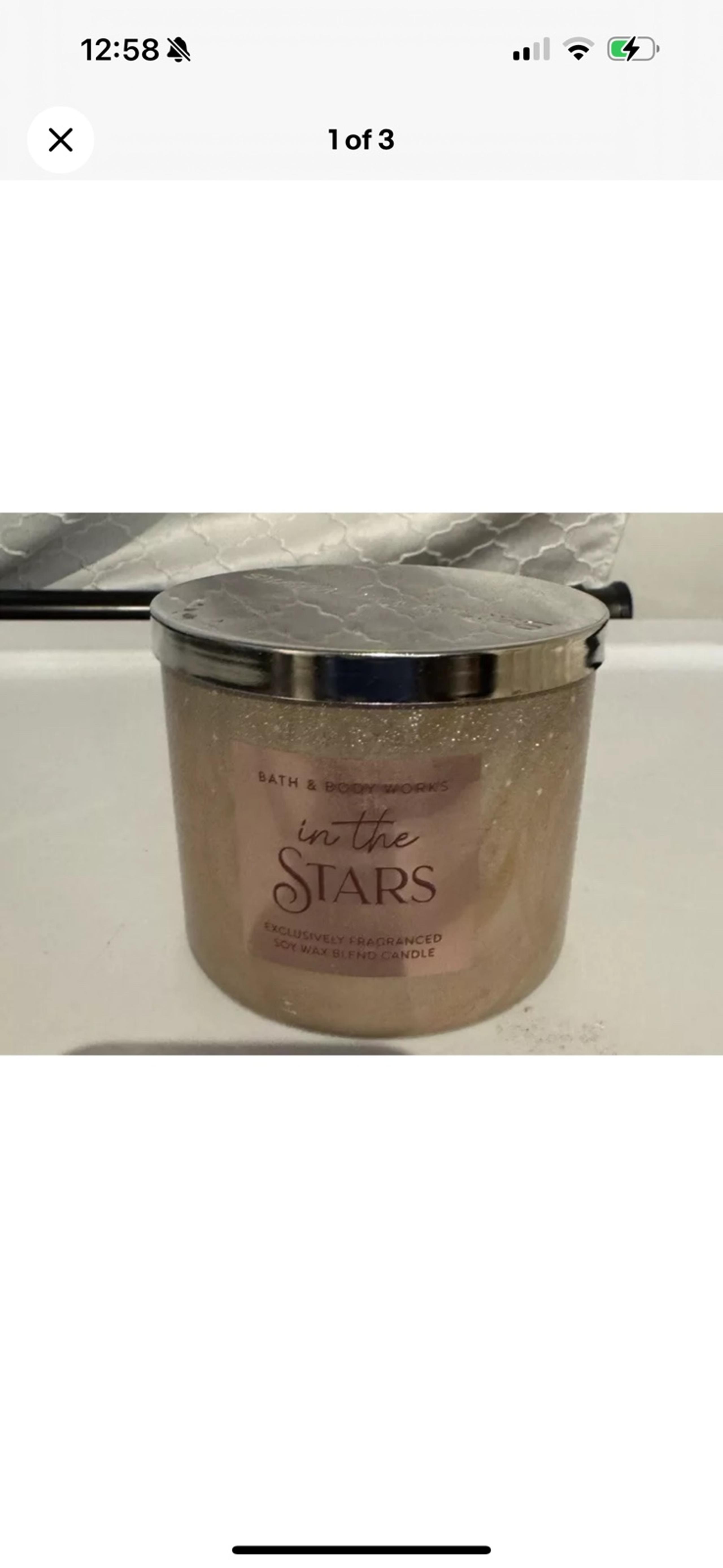 BATH & BODY WORKS IN THE STARS CANDLE 3-WICK LARGE SCENTED 14.5 OZ NEW GOLD