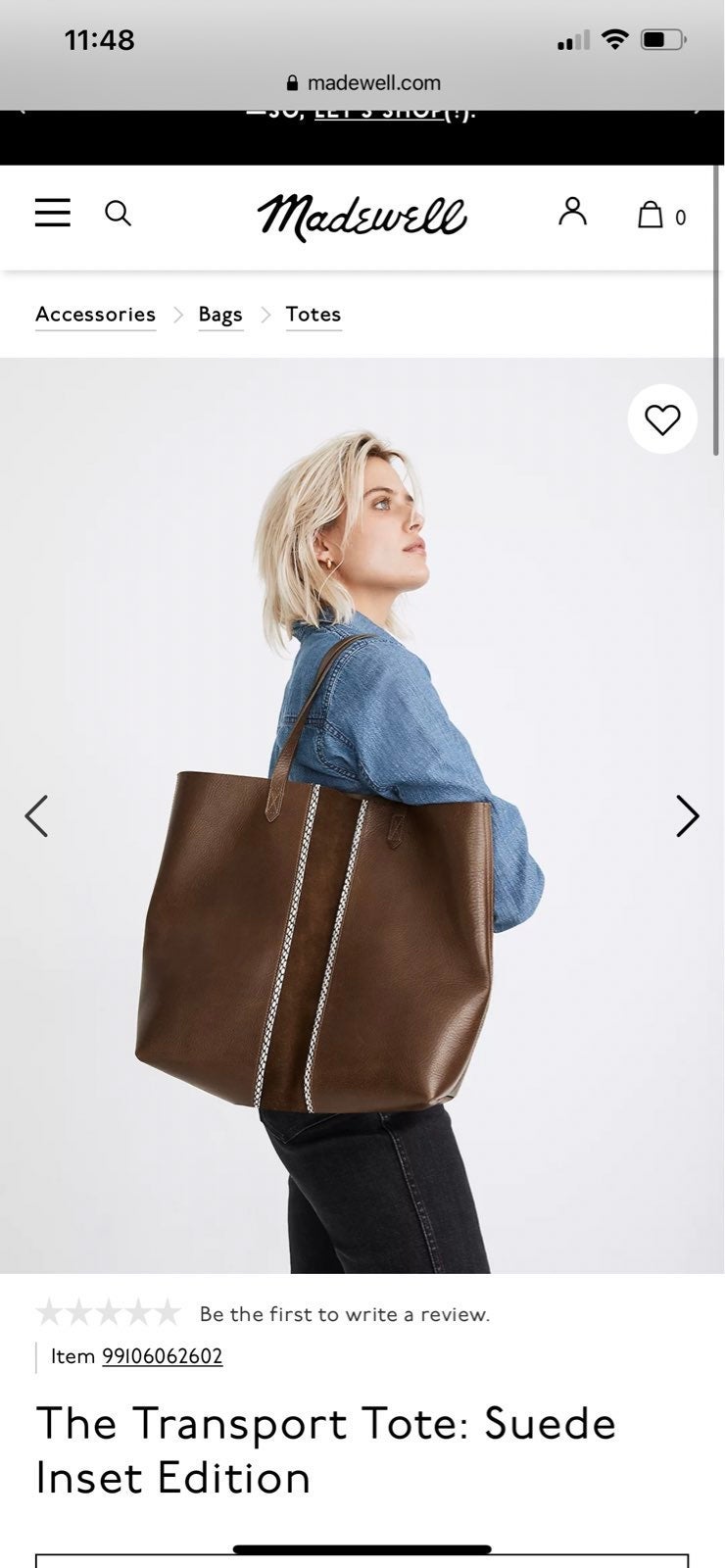 NWT Madewell Transport Tote