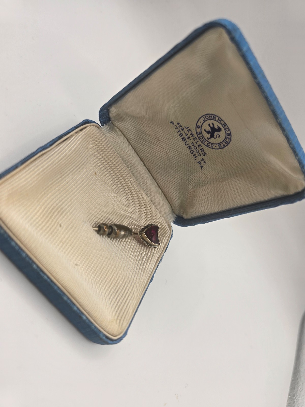 Antique 1930s 14k Ruby Stick Pin