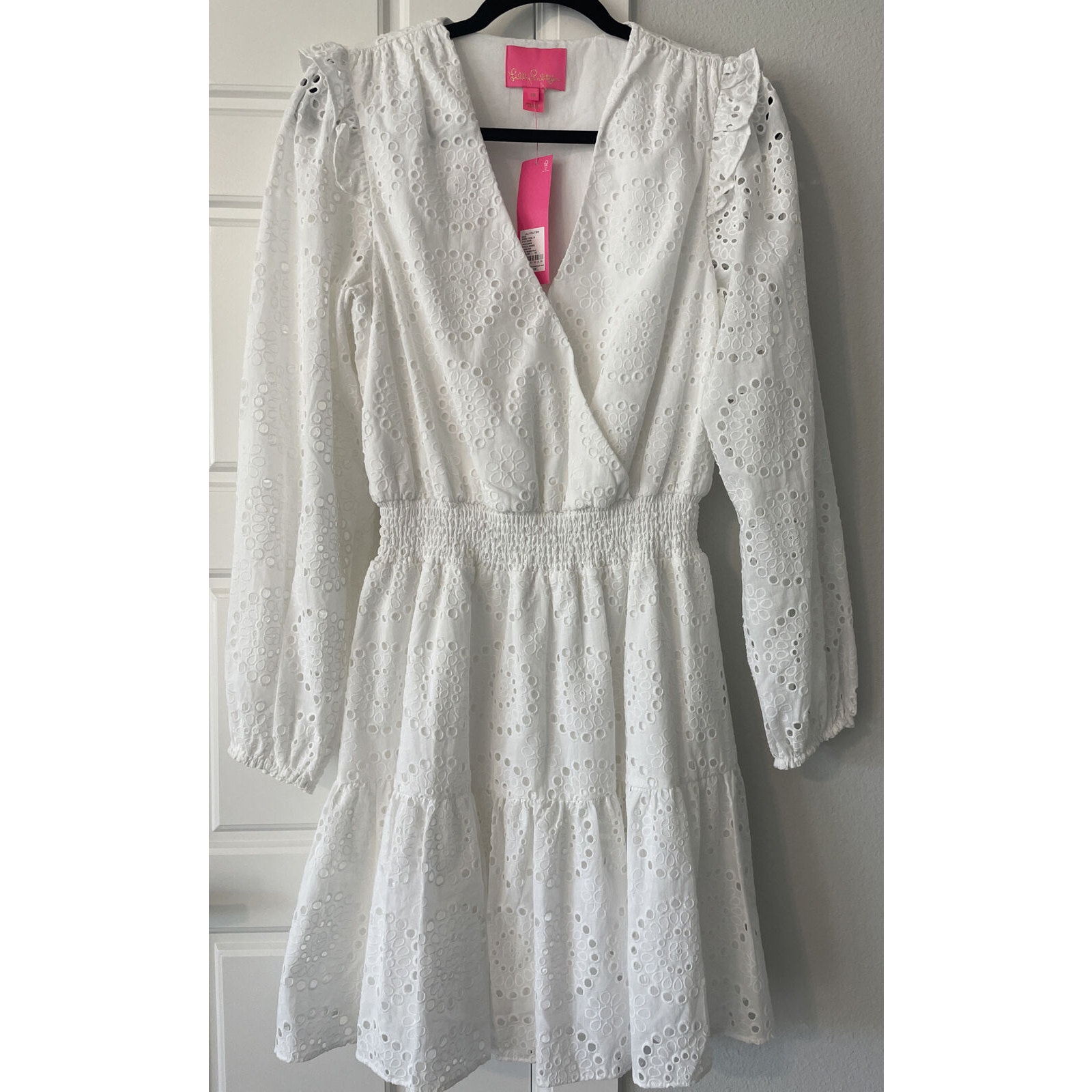 Lilly Pulitzer Taviana Long Sleeve Eyelet Dress Size:10 278 NWT