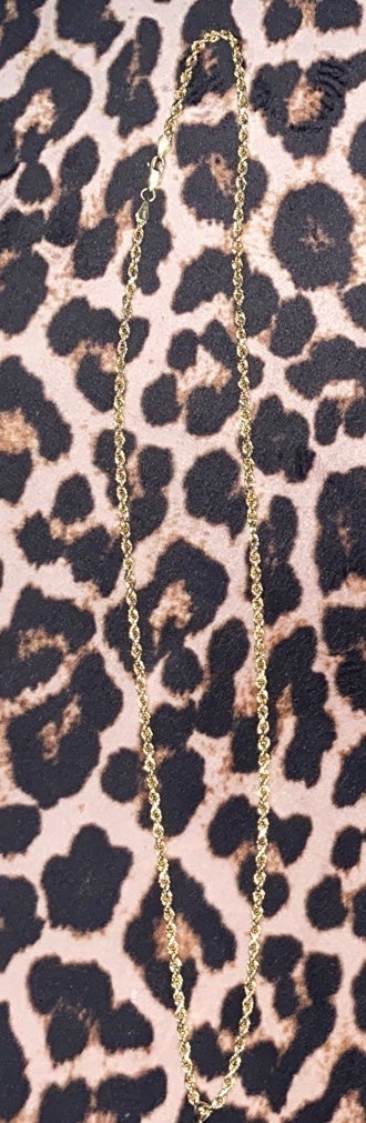 14K Yellow Gold Rope Chain Necklace