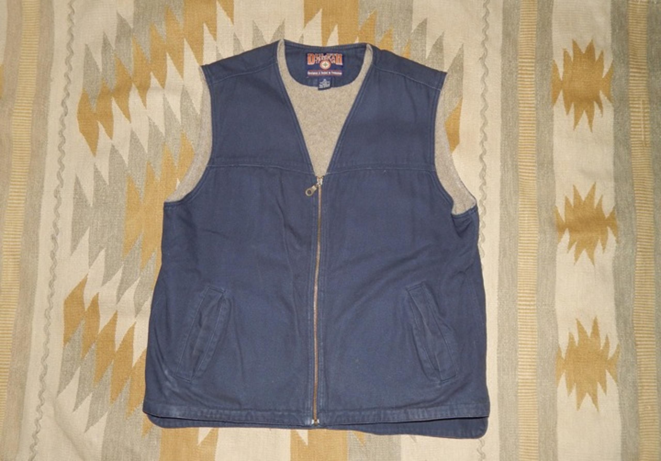 Duluth Trading Co Men's XL Iron Range Blue Canvas Vest Jacket - NPOC