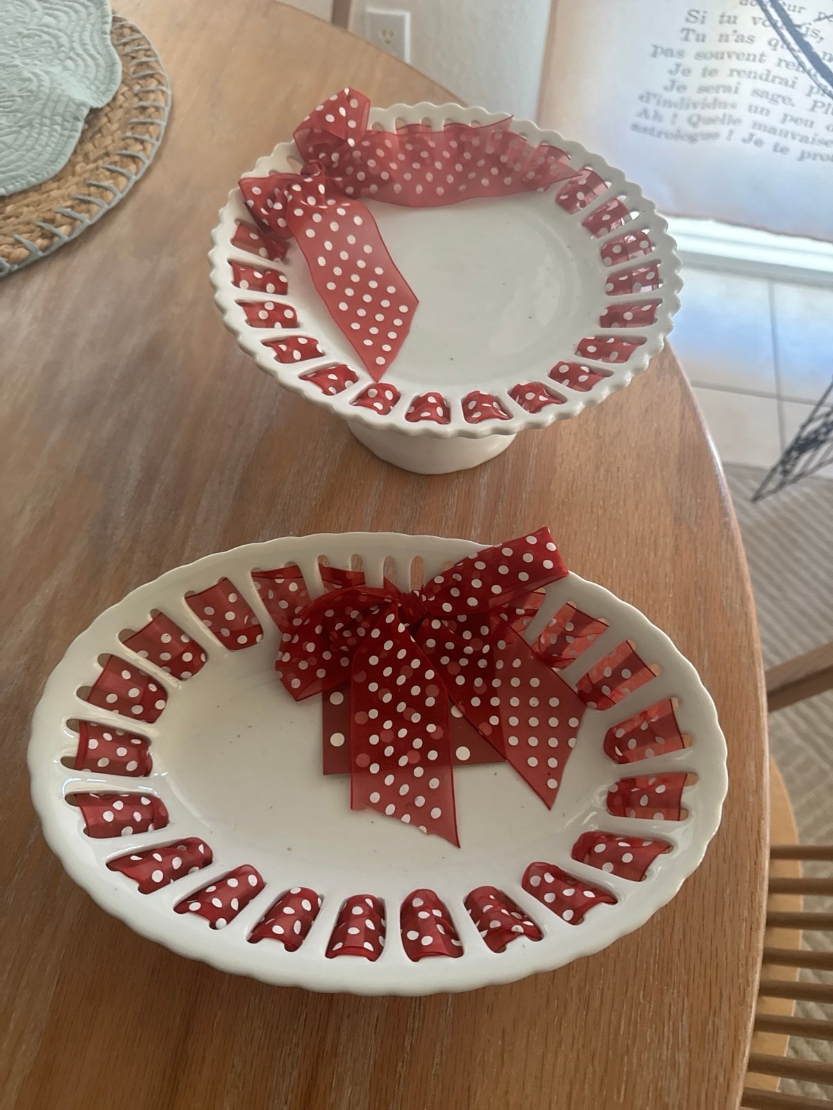 Red white server piece set of 2 godinger