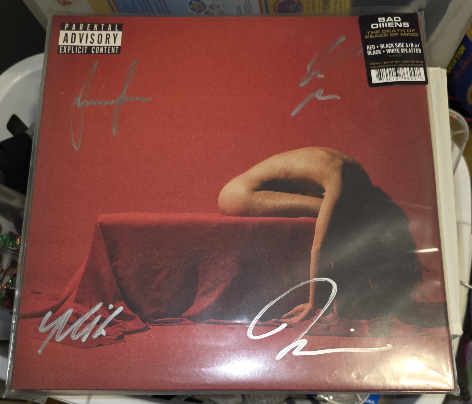 BAD OMENS THE DEATH OF PEACE OF MIND VINYL LP RECORD Full Band autographed RARE