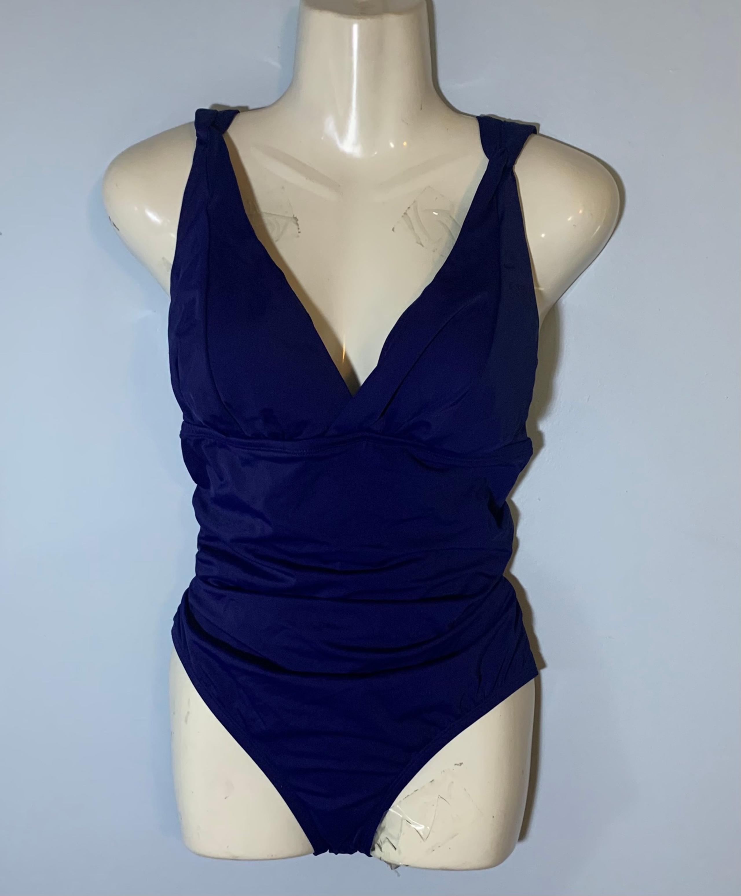 Women’s Large(12-14) Blue Slimming One Piece Swimsuit - Time and Tru