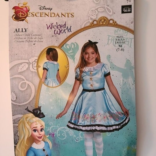 Disney Descendants Ally Alice In Wonderland Girls Costume - Size M
