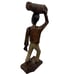 E. JEANTY SIGNED HAND CARVED WOOD SCULPTURE - 13 H AFRICAN DRUMMER