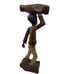 E. JEANTY SIGNED HAND CARVED WOOD SCULPTURE - 13 H AFRICAN DRUMMER