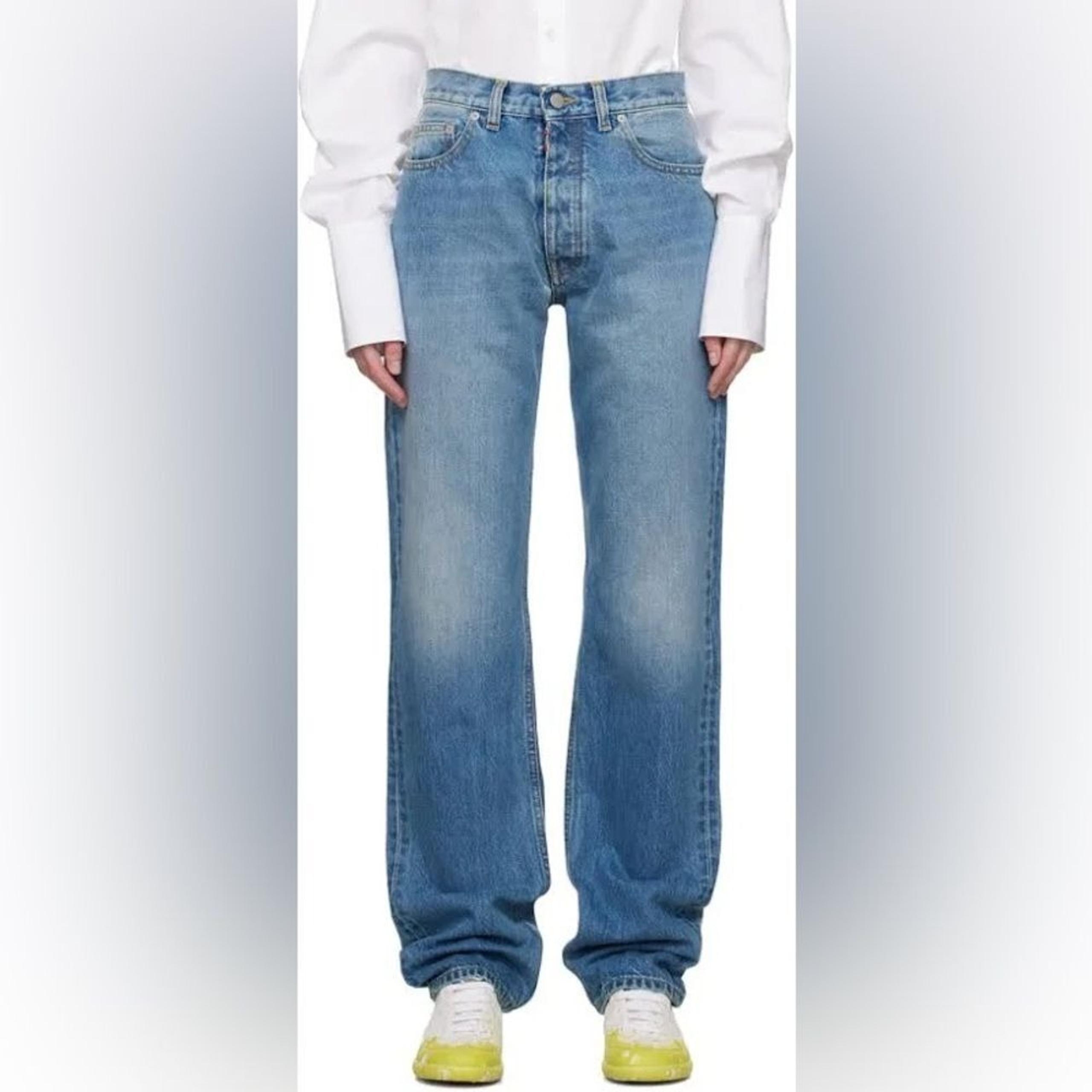 Maison Margiella Women's Straight Leg Medium Wash Denim Jeans- Size 14