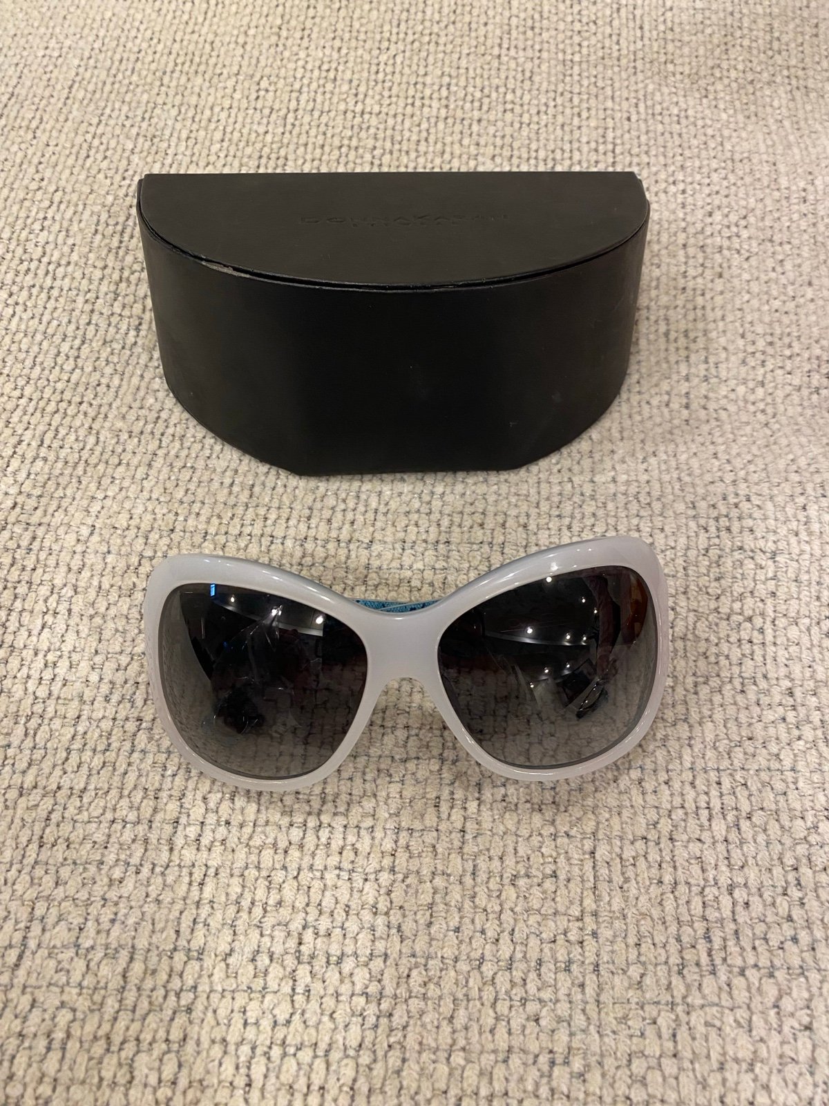 Oscar De La Renta White & Blue Vintage Sunglasses
