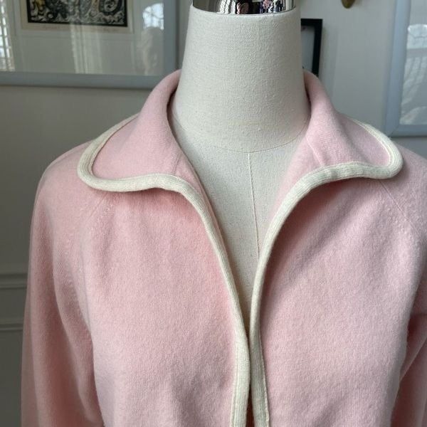 Vintage Pink Open From Cardigan Sweater Jacket S - detail