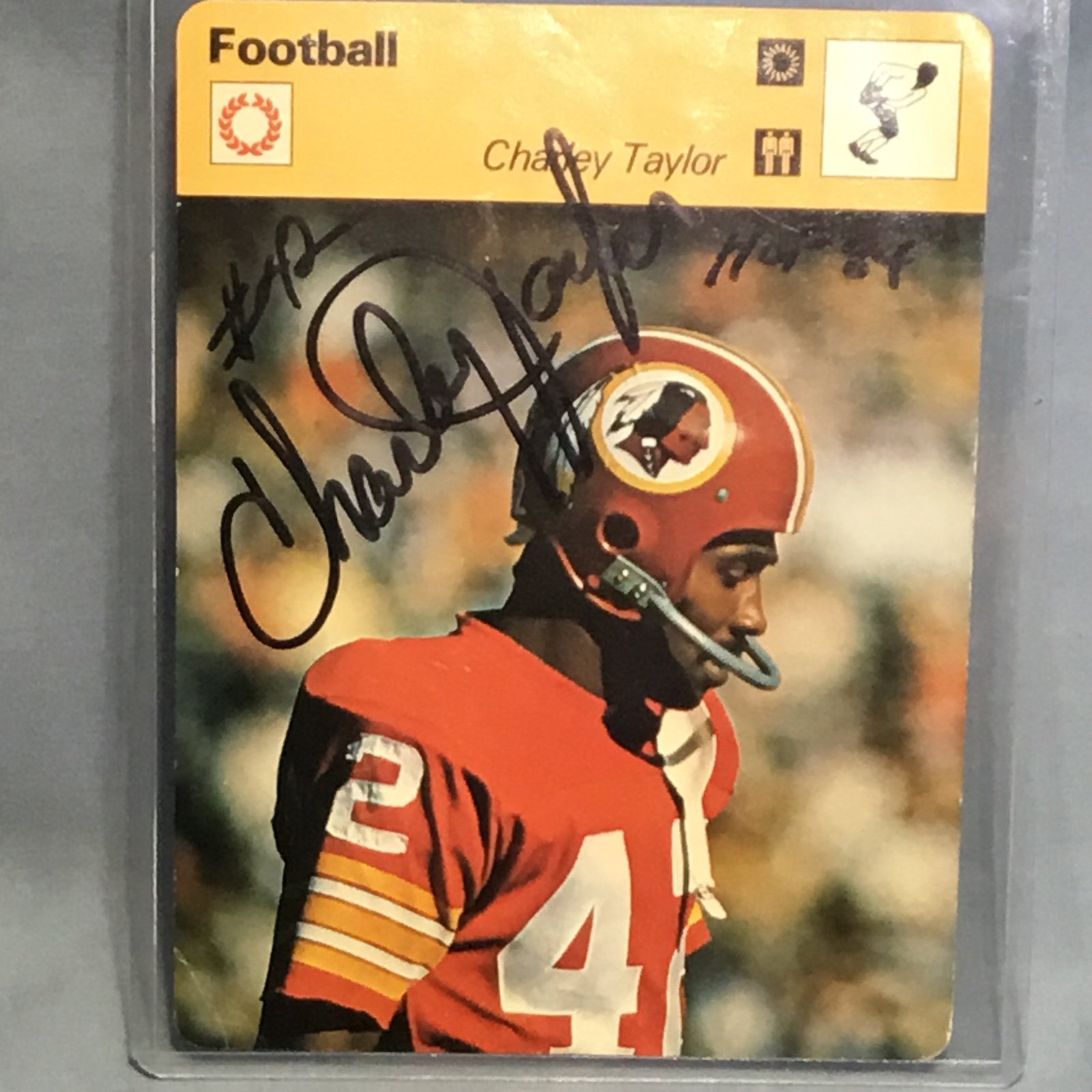 Charley Taylor Washington Redskins Football Autographed Info Card