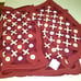 New Crate & Barrel Three Red Crochet Pillow Covers Set 21 x 21