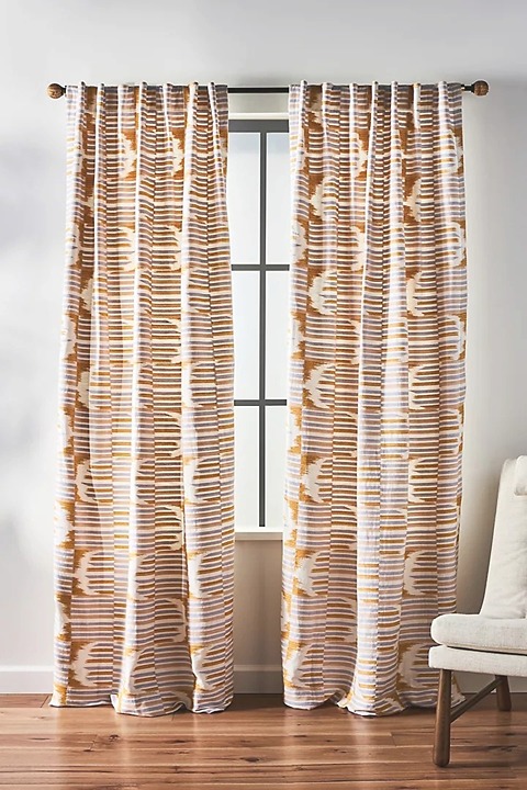 Anthropologie Norma Curtain One Panel Boho Chic Retro Pastel