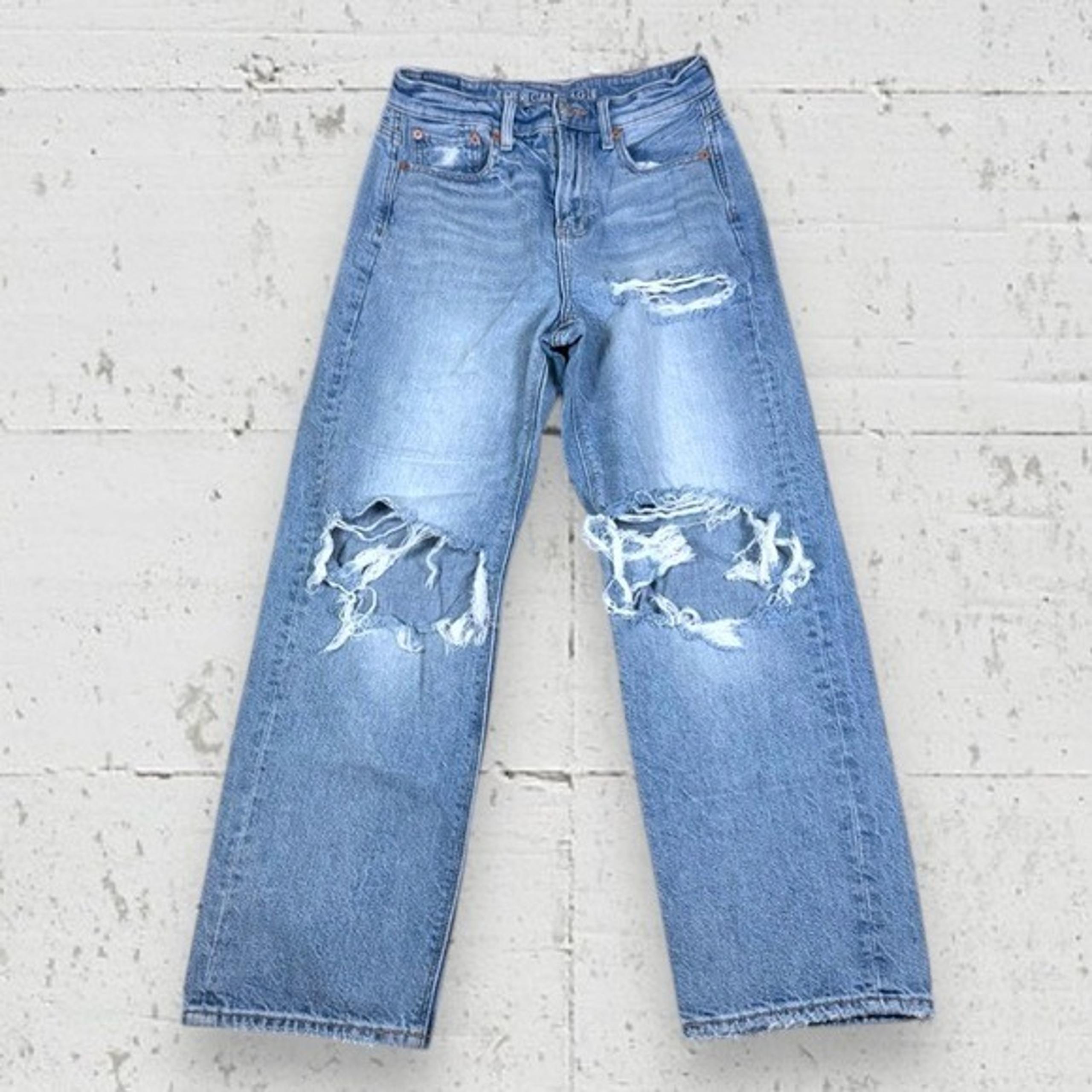 American Eagle Outfitters Highest Rise 90s Boyfriend Distressed Denim Jeans