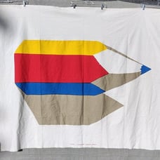 Vintage XL 1974 Screen Print Pencil Fabric Wall Art