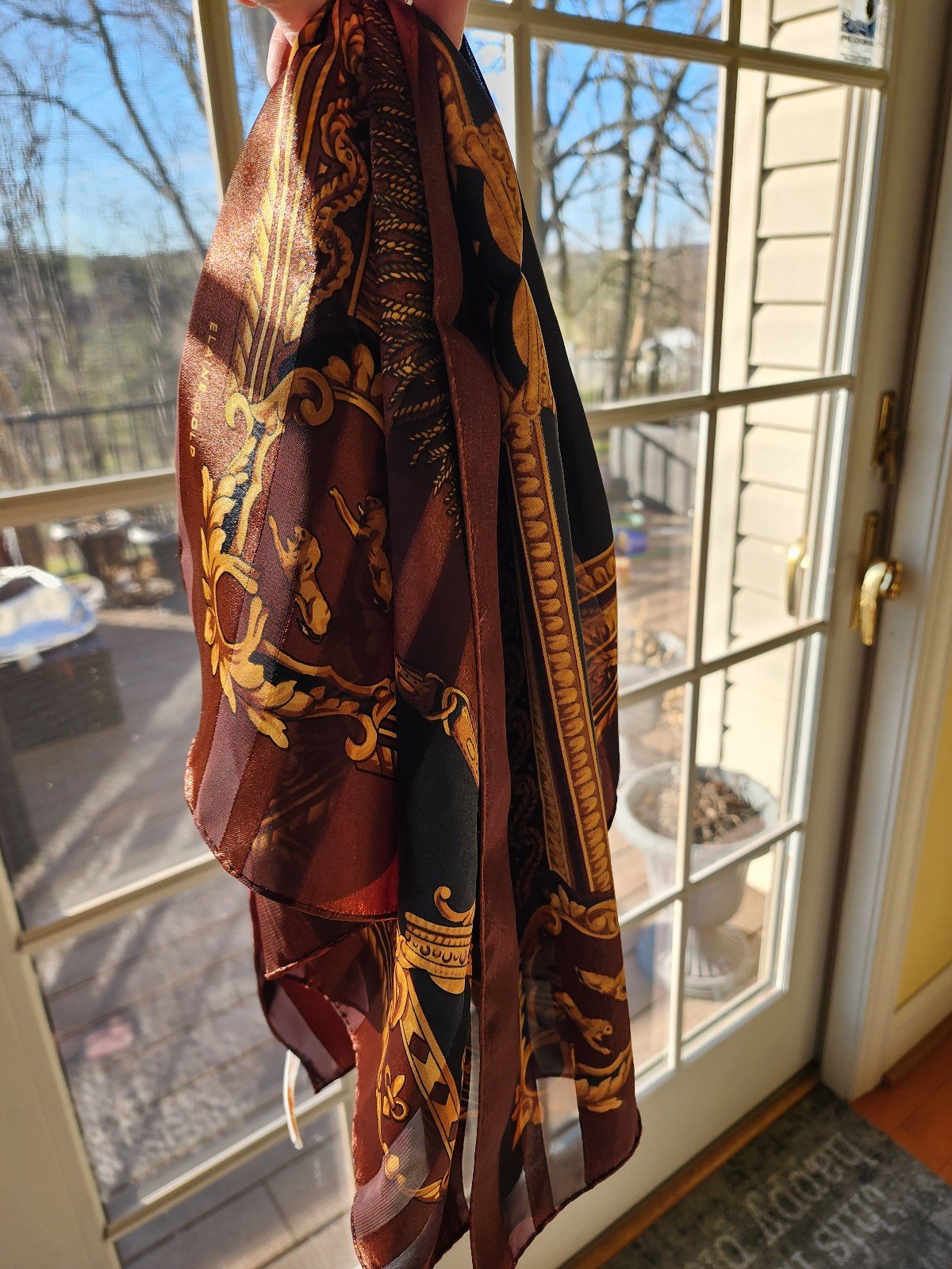Vintage Elaine Gold Scarf 1980s XIIX LTD COLLECTION