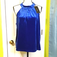 SALE NWT Blue Velvet Mock Neck Top