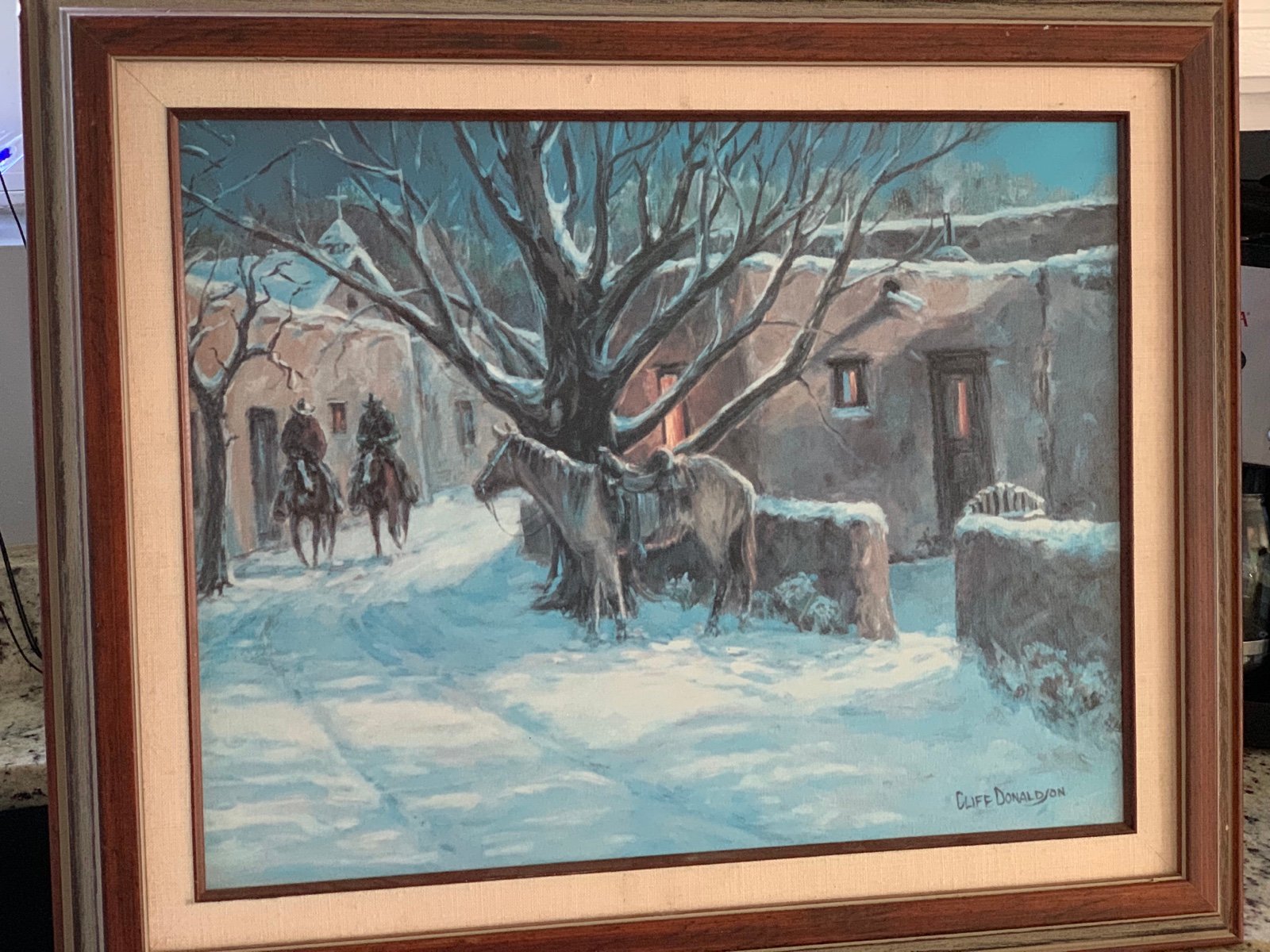 Painting on canvas by Cliff Donaldson New Mexico ~ titled Moon Shadows 25x21
