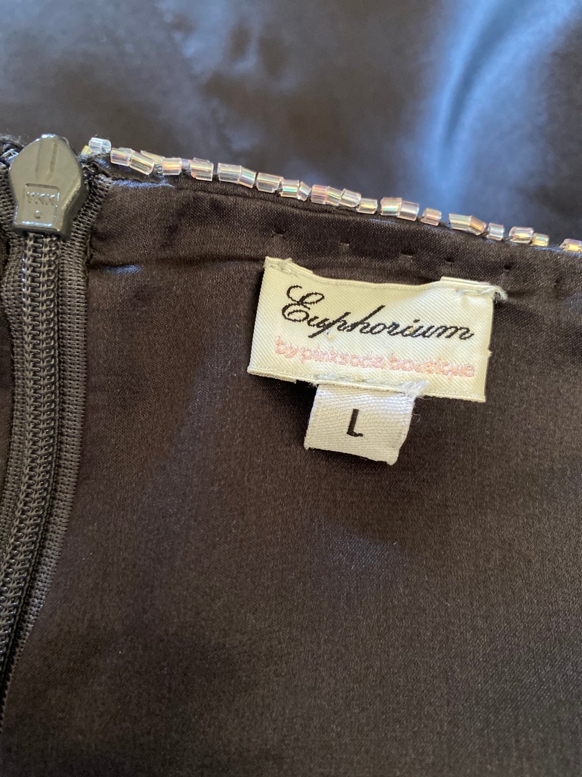 Vintage Euphorium by Pink Soda Beaded Silk Skirt