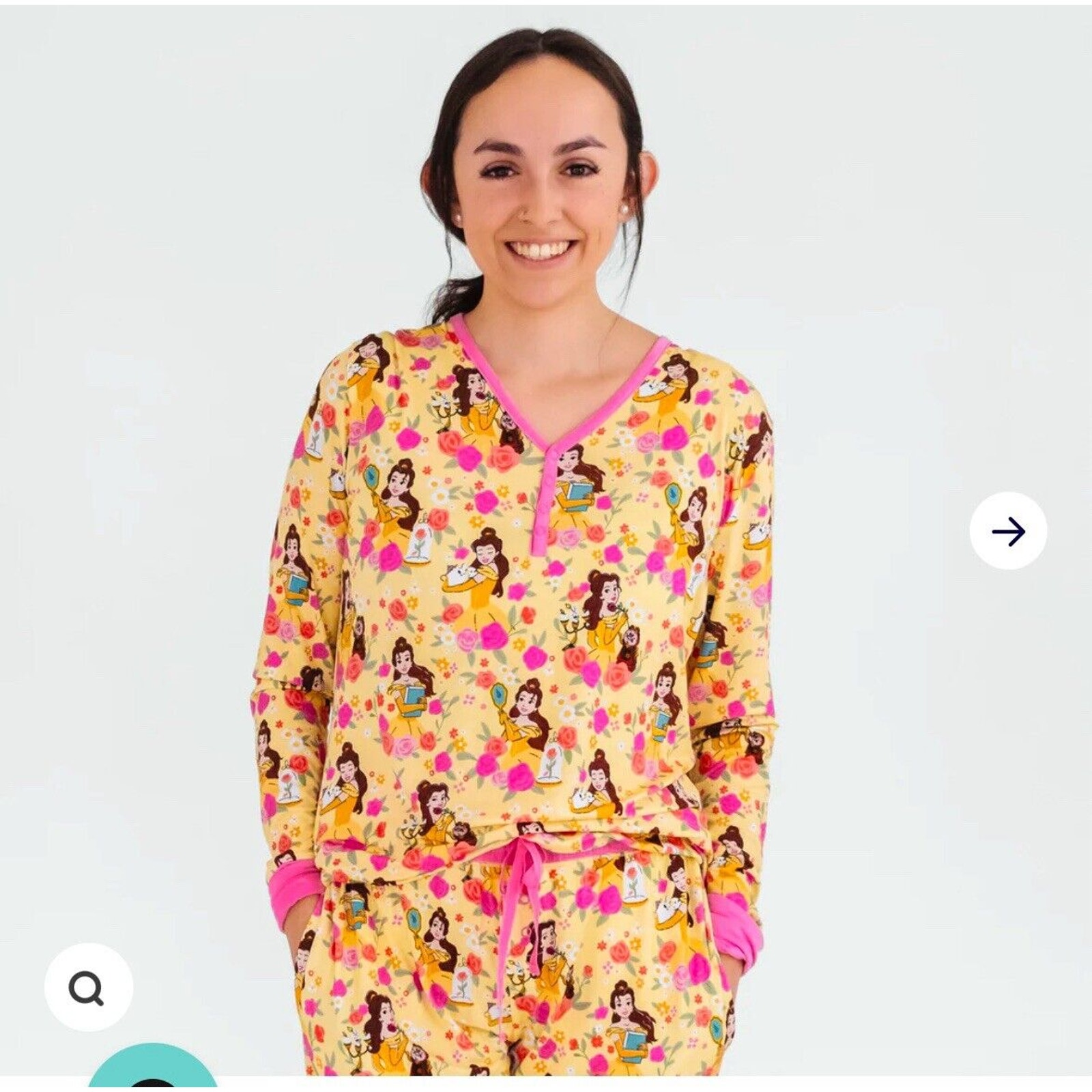 Little Sleepies DISNEY PRINCESS BELLE Women's Pajama Top MEDIUM *NEW*- IN HAND