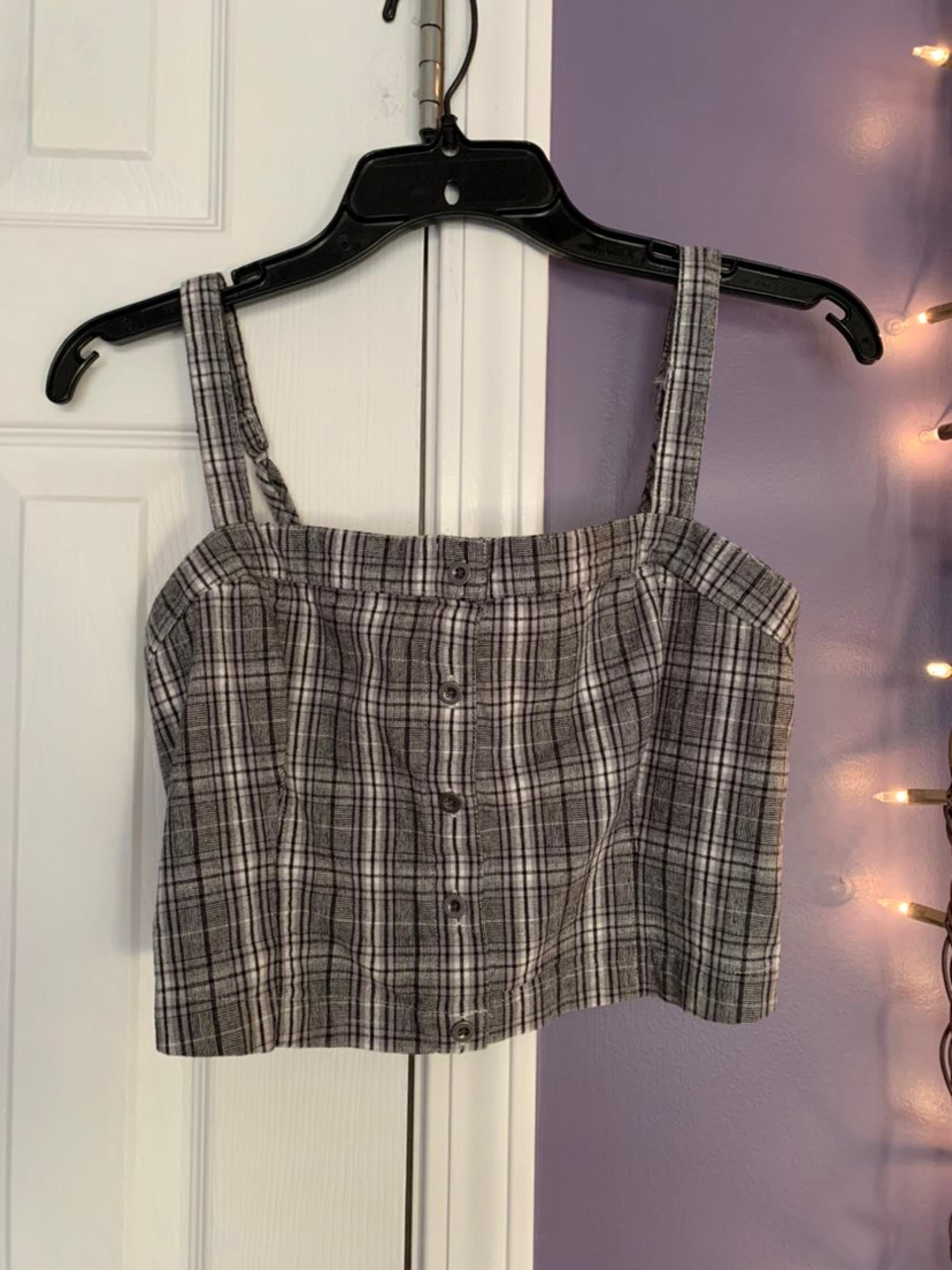 hollister plaid cropped tank top