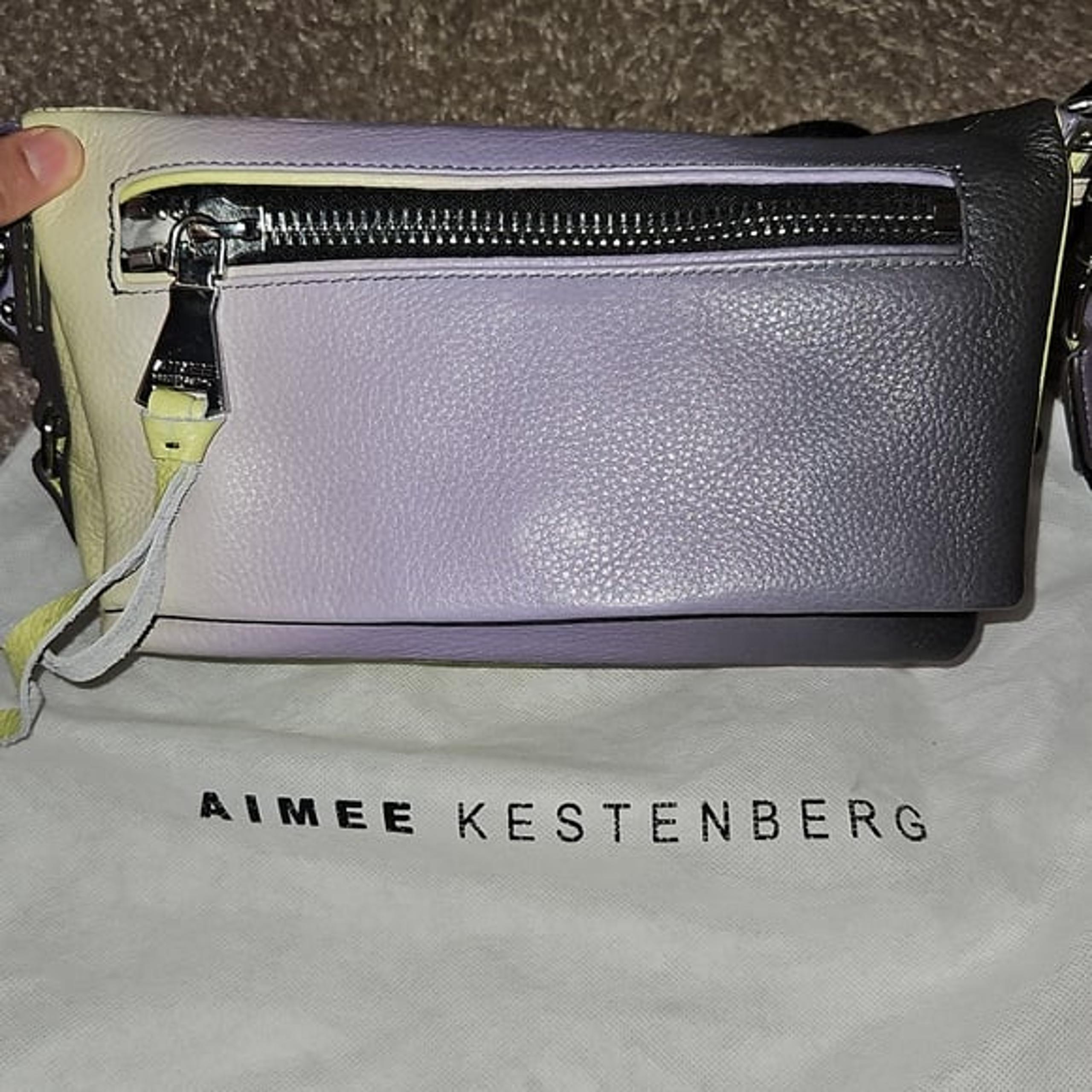 AIMEE KESTENBERG Zip Me Up Ombre Genuine Leather Crossbody Bag