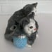 Vintage 1990 Gray Whimsical Adorable Rare Unique Cat and Kitty Ceramic Tea Pot