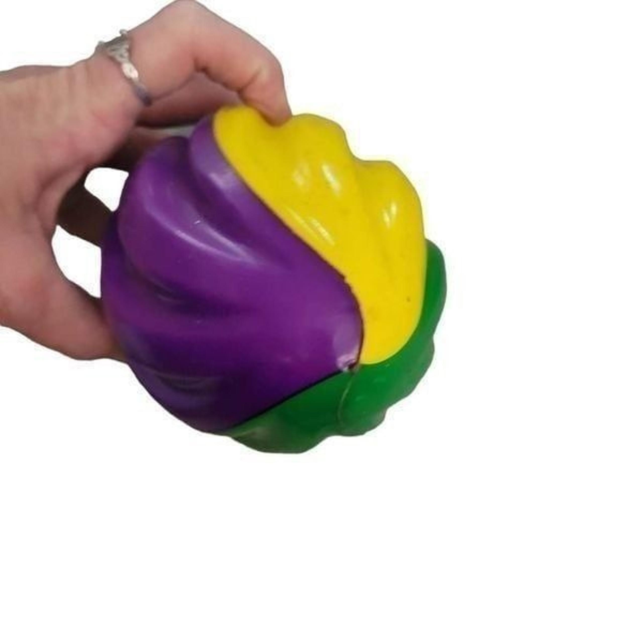 7in Purple/ Green/ yellow Mardi Gras Foam Spiral/  Football
