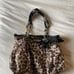 Vintage / rare betsey Johnson sequin leopard print tote bag