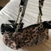 Vintage / rare betsey Johnson sequin leopard print tote bag