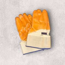 Fluorescent Orange PVC Coated Safety Industrial Work Gloves